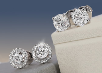 Boucles d'oreilles diamant de synthèse